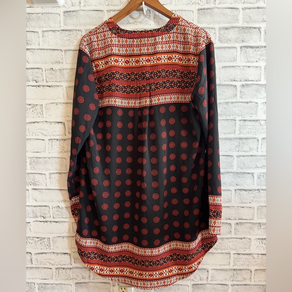 Women’s Gianni Bini Crazy in Love black boho tunic blouse top Large - Picture 2 of 4